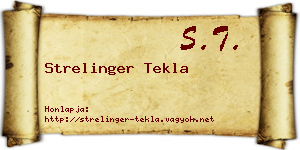Strelinger Tekla névjegykártya
